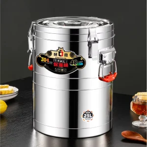 304 Stainless Steel Double Wall Insulation Bucket Large Capacity Commercial Use Food Grade New Chinese Style Bucket