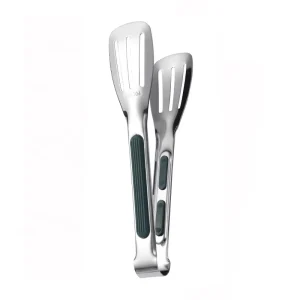 304 Stainless Steel Kitchen Tongs for Bread, Steak, and Serving