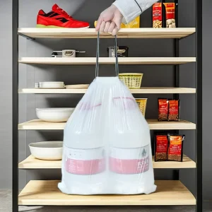 30L 100-200 Roll Drawstring Security Flexo Printed Square Bottom Trash Bags Plastic Shopping Household Garbage Bag OK