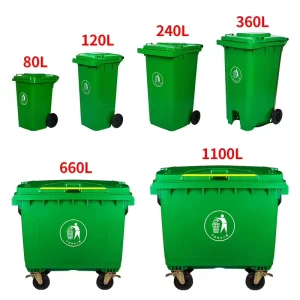 30L 70L 100L 120L 240 360 660 1100 Liter Outdoor Industrial Garbage Dustbin Trash Can Plastic Waste Bins