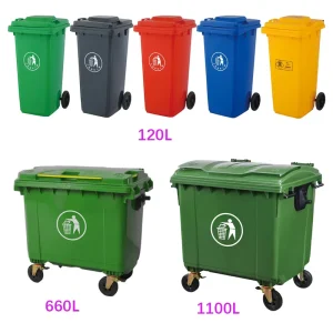30L 70L 120L 240 360 660 1100 Liter Outdoor Industrial Garbage Bin Dustbin 13 Gallon Trash Can Plastic Waste Bins