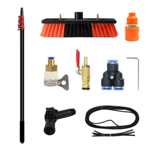 30ft Telescopic Water Fed Brush System Plastic Solar Tools for Water Cleaning Equipment with Window Cleaner Panel