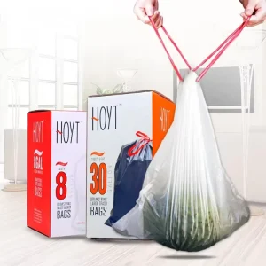 30gallon White Black Quality Portable Kitchen Household Hotel Garbage Drawstring Trash Plastic Bags Roll