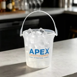 32 Oz. Handled Drink Bucket Transparent Plastic Rum Bucket