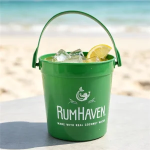 32 Oz. Transparent PP Drink Bucket With Black Handle Clear Customizable Plastic Drink Bucket with Handle