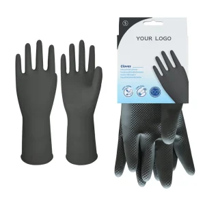 32cm Long Reusable Natural Latex Household Rubber Gloves for Kitchen Dishwashing Cleaning Non Slip Waterproof