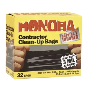 33 42 55 60 65 Gallon 3 Mil Heavy Duty Contractor Clean up Trash Bags Flap Tie Top Wave Garbage Bag Factory Drum Bin Liner Bags