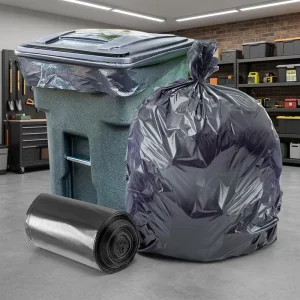 33 Gallon Black Star Seal Trash Bags Heavy Duty PE Garbage Can Liners Commercial Kitchen Core Roll Bulk Supply