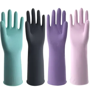 33cm 11mil 65g Lightweight Durable Reusable Nitrile Kitchen Gloves Multi Colour Waterproof Oilproof Cleaning Dishwash Household