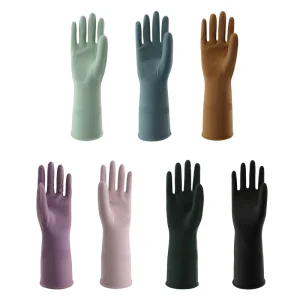33cm 93g Soft Reusable Non Slip Kitchen Gloves Multi Colour Waterproof Durable Household Latex Gloves Light