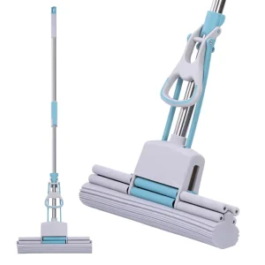 33cm Gentle Thick Head Interior Long Handle Cleaning Scratch Free Ergonomic Grip Multi functional Telescopic Rod Flat Mop