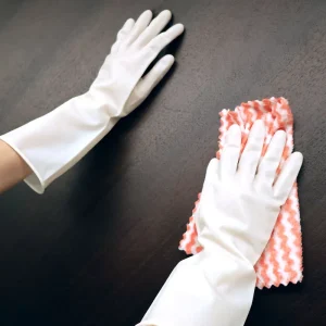 33cm Medium Durable Anti-Allergic Chemical Resistant Reusable Waterproof Nitrile Kitchen Gloves Long Sleeves Latex Free