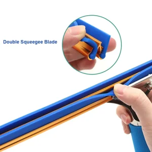 35 cm Dual Blade Stainless Steel Handle Eco Friendly Window Cleaning Squeegee with Mounting Clip