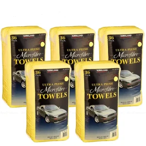 36 Pack Kirkland Ultra Plush Microfiber Cleaning Towel 16”*16” Yellow Direct From China Factory