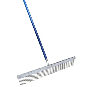 36-inch Heavy Duty Aluminum Flat Wire Texture Broom Industrial Grade Texturizing Brush 3/4 Inch Wire Spacing OEM Customizable