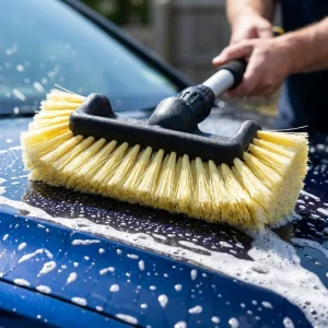360 Coverage Water Fed Car Wash Brush 5 Sided Head Anodized Aluminum Pole Soft Bristle Door Panel Cleaning Kit