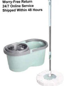 360 Degree Rotating Mop Set with 2 Microfiber Pads Hands Free Self Wringing Floor Mop for Home
