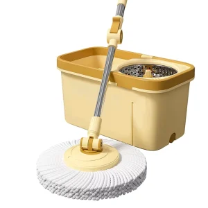 360 Degree Scalable Stainless Steel Handle Extensible Pole Hands Free Flat Cleaning Four Side Wringing 70-80% Dehydration Mops