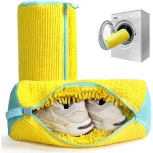 360-Degree Shoe Wash Bag with Anti-Deformation Design and Microfiber Lining for Washing Machines