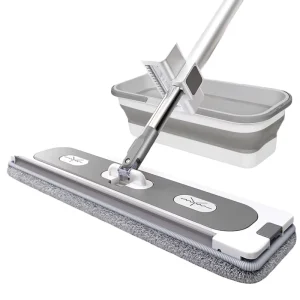 360 Degree Spin Flat Mop Bucket Durable Microfiber Self-Wringer Extendable Handle Stainless Steel Pole Reusable Box 2