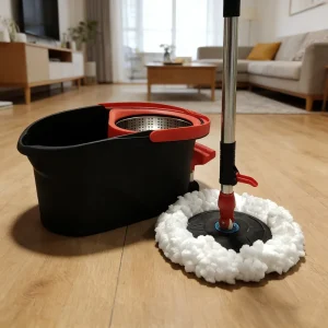 360 Degree Spin Magic Mop Dual drive Self Wringer Eco Friendly Durable Plastic Basket Bucket Set Pedal Wheels Easy Home Cloth