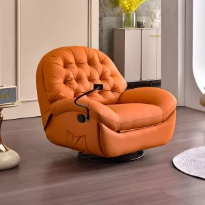 360-Degree Swivel Electric Recliner Lounge Chair with Rocking Function