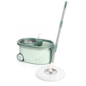 360 Degree Telescopic Stainless Steel Rod Spin Mop Bucket Set Microfiber Hands Free Floor Mop for Household Cleaning