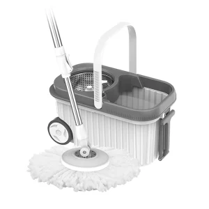 360 Rotary Mop Set Double Drive Bucket Hands Free Rotating Microfiber Floor Cleaning System Bucket Set Spin Mop with Wheels