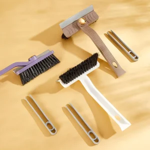 360 Rotary TPR Hard Hair Cleaning Brush 4 in 1 Squeegee Multi Surface Tool for Bathroom Windows Walls Floors & Gaps