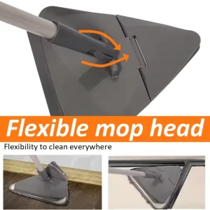 360° Rotating Triangle Cleaning Mop with Long Handle Extendable Wall Washer Ceiling Dust Mop for Windows High Corners
