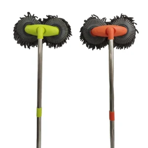 360 Rotation Car Wash Brush Dual Brush Telescoping Long Handle Cleaning Car Wash Mop Chenille Broom