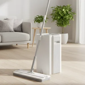 360 Spin Microfiber Wet Mops with Squeeze Durable Magic Cleaning Floor Flat Dust Mop and Bucket Set with 2 Mopheads