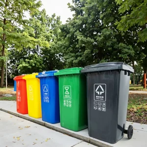 360L Plastic Outdoor Large Standing Waste Bin Easier to Carry and Dispose Trash Durable and Practical