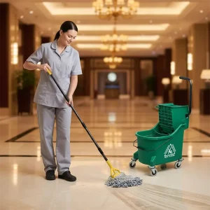 36L Yellow Microfiber Mop Wringer Bucket Water Wringer for Hotel