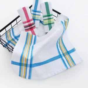 38*64 cm 55 Gram piece Check Stock Ready Cotton Terry Tea Waffle Woven Cloth Cleaning Kitchen Dish Towels