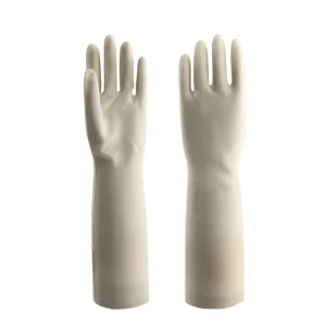 38cm 15mil White Durable Nitrile Construction Gloves Thick Industrial Grade Reusable Waterproof Oilproof Diamond Texture Heat