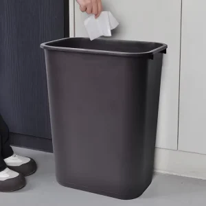 39L Rectangle Large Open Top Trash Can Plastic Waste Bin Deskside Garbage Can Recycling Bin for Bathroom Kitchen