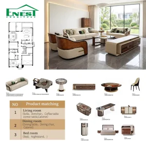 3D CAD Available Italian Luxury Leather Sofa Set Modern Living Room Furniture for High End Villa Project One Stop Solution