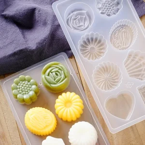 3D Mini White PP Pudding and Chocolate Mold in Multiple Shapes