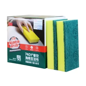 3M Scotch Brite Medium Duty Scrub Sponge 7401 HACCP certified Scouring Sponge Pad for Commercial Kitchens