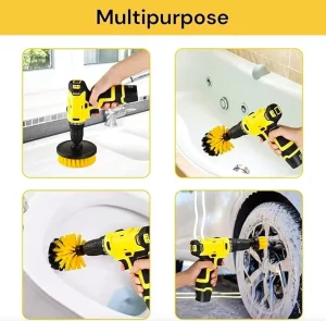 3PCS Multi spec Electric Cleaning Brush Set Double Blister Pack Multi color Car Cleaning Drill Brush Heads Kit