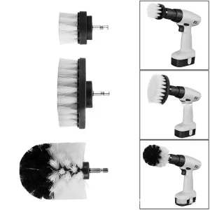 3Pcs Hand Drill Attachment Eco Friendly Cleaning Brush Kit for House Cleaning and Car Washes