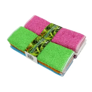 3pcs Kitchen Bamboo Fiber Dish Wash Cloth Microfiber Cleaning Cloth Wipes Set