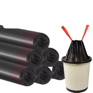 4 13 Gallon Drawstring Trash Bags Thickened HDPE Plastic Garbage Bags Kitchen Bin Liners for Home and Office