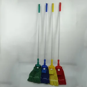4 Color Cotton Mop with Aluminum Pole Tiger Clip Hotel Property Cleaning Mop