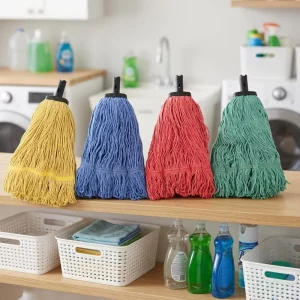 4 Color Fade Resistant Thickened Cotton Yarn Wet Mop Head for Hotel Property & Mall Cleaning