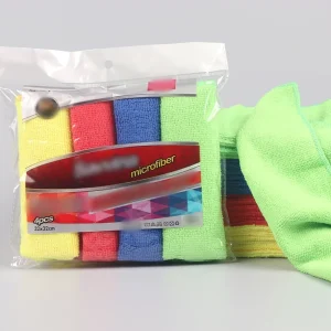 4-Color Mix Microfiber Cleaning Cloth Set 30x30cm Bulk Washable Dish Towel for Commercial Kitchen Hotel