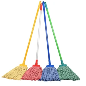4 Colors Colorfast Cotton Yarn Mop with Aluminum Pole for Hotel Property & Janitorial Cleaning