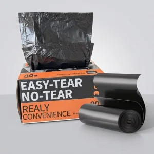4 Gallon Durable Biodegradable Trash Bags Drawstring Tear Free 60 Count Black Garbage Bags for Bathroom Bedroom Office Kitchen