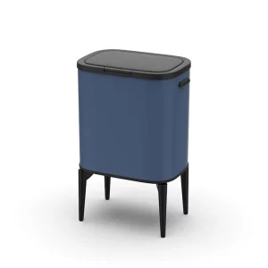 4 Legs Rectangular Smart Waste Bins 18 Liter Metal Dual Compartments Kitchen Automatic Recycle Bin